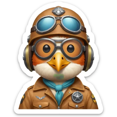 Singing bird pilot sticker