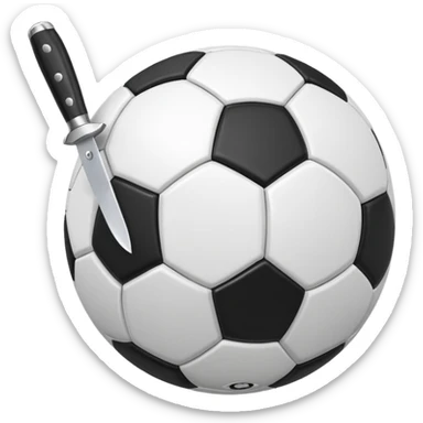 knife stuck in a soccer ball sticker