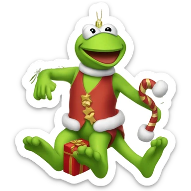 christmas-tree-ornament-kermit sticker