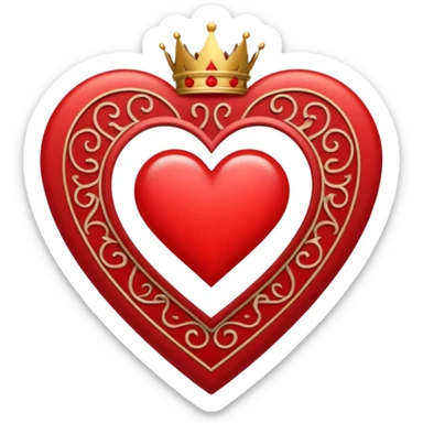 Coração que remeta a rainha de copas  sticker