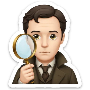 sherlock holmesholding magnifying glass sticker