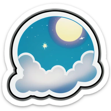 Polaroid of a halo in the clouds sticker