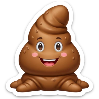 Poop with legs sticker