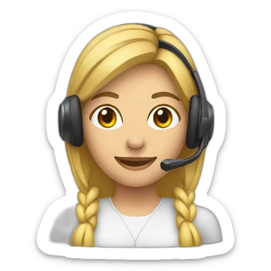 headset woman sticker