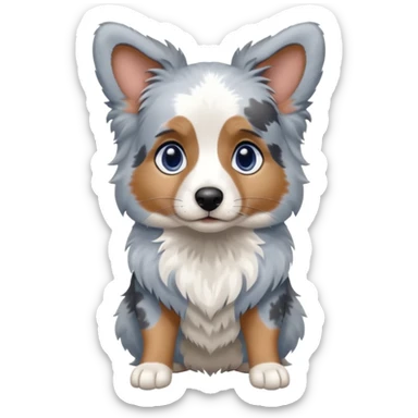 Blue Merle Aussie with one blue one brown eye sticker