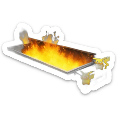dumpster fire pikachu sticker