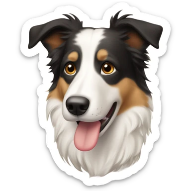 A short haired sand and white border collie with falling ears sticker