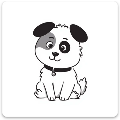 A cute fluffy dog sticker