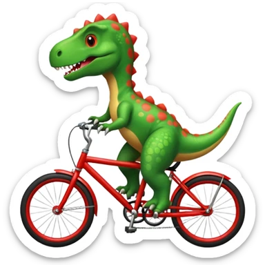 Cute dinosaur riding a bike  sticker