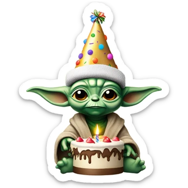 Yoda birthday sticker