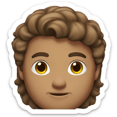 Superhero bodybuilder brown hair sticker