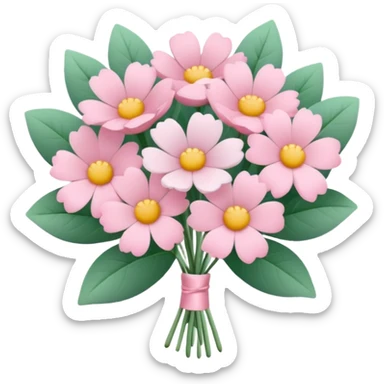 Pink bouquet with simple flower sticker