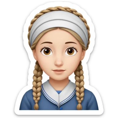 young modest jewish girl braid sticker