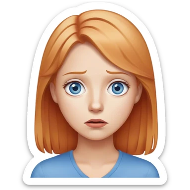 woman with long strawberry blond hair and blue eyes looking exasperated from waiting sticker
