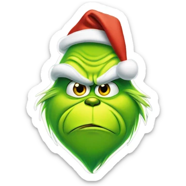 Grinch with Santa hat sticker
