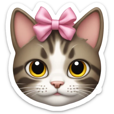 Cat with a bow  sticker