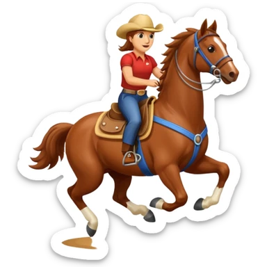 Barrel racing horse like in rodeo  sticker