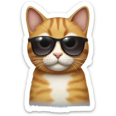 Cat with sunglasses sticker