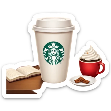 Starbucks cup in Christmas morning sticker