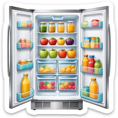 fridge with food inside  sticker