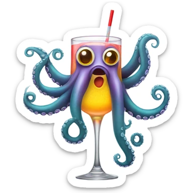 alcoholic octopus sticker