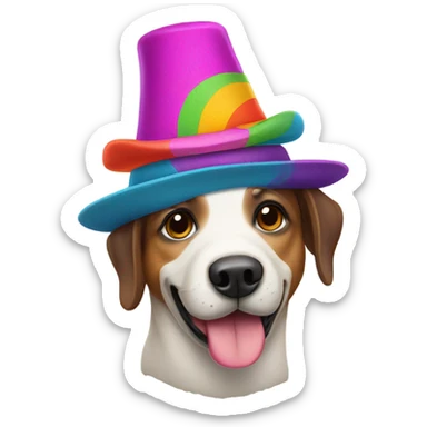 dog wearing hat sticker