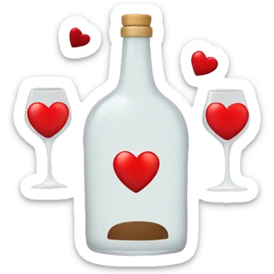 alcohol with hearts  sticker