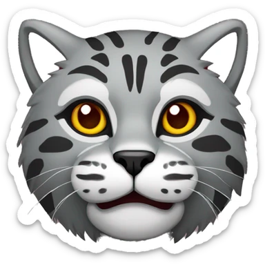 Wildcat with garnet and grey decoration element background  sticker