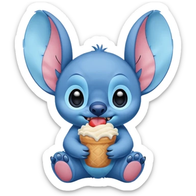 Stitch eating  sticker