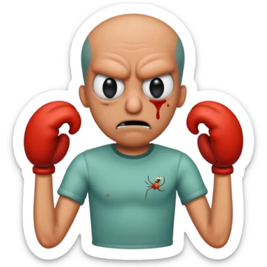 Squidward getting beat up by me Krabs  sticker