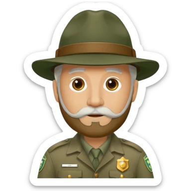 Male Park Ranger with white beard  sticker
