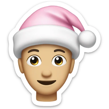 Light pink Santa hat with sparkly snowflakes  sticker