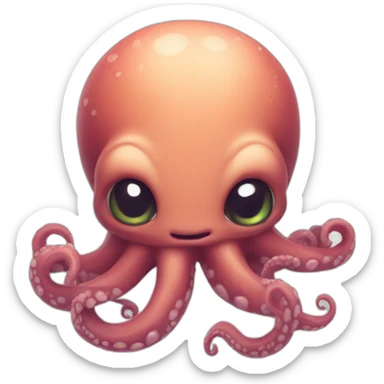  a cute kraken with a cute angry face sticker