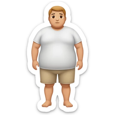 full body overweight male figure standing sticker
