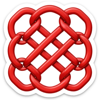 Red chain link logo sticker