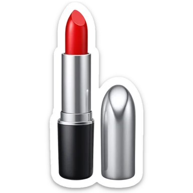lipstick bullet, polished silver chrome, sexy beauty symbol sticker