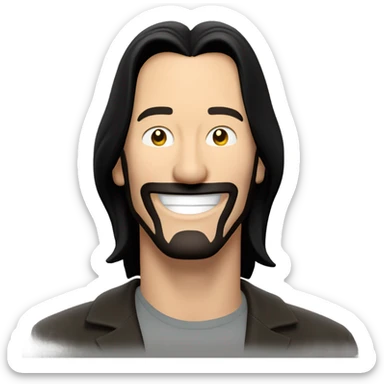 Keanu Reeves winking and smiling sticker