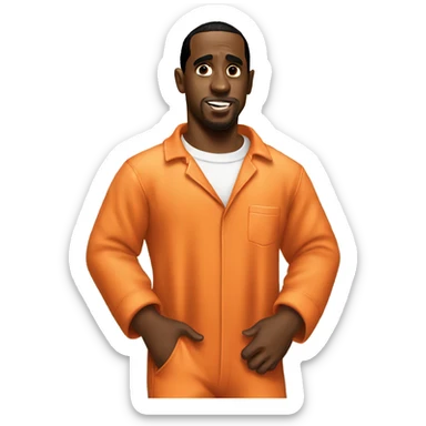 p diddy wearing a prison jumpsuit sticker