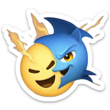 Thunder and moon sticker