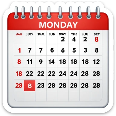 calendario en lunbes sticker