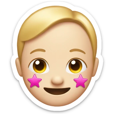 Smiley with pink star pimple patches on  sticker