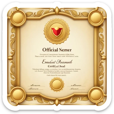 a certificate sticker