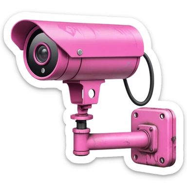 Security Camera pink with graffity sticker