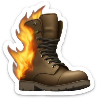 Combat boots on fire bullets  sticker