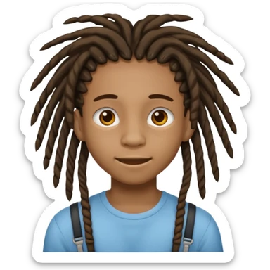 A black kid with braces with dreads sticker