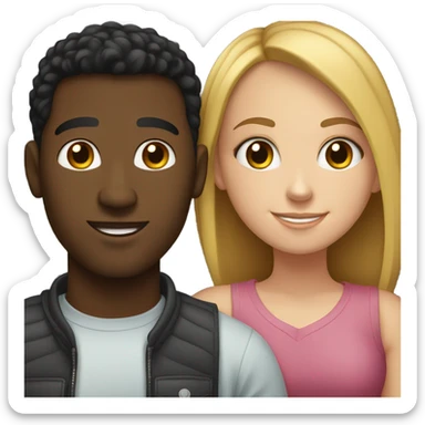 White girlie with black guy sticker