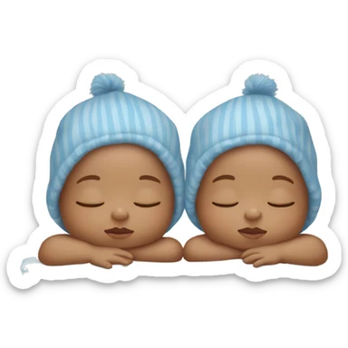 Sleeping twins baby boys  sticker
