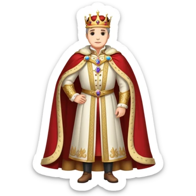 Full body of Francisco I, royal king standing in royal attire with crown and cape sticker