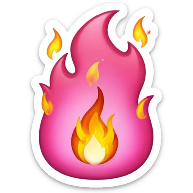 Pink fire sticker