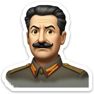 cross eyed, blushing, squinting stalin sticker